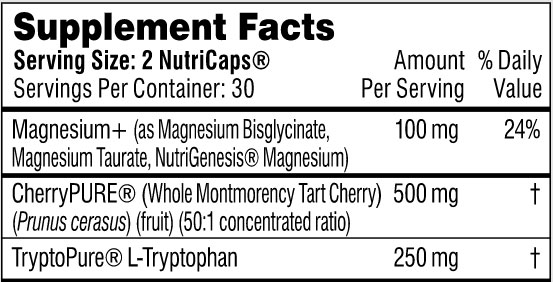 The supplement facts label showing the ingredients for Performance Lab Sleep for our review