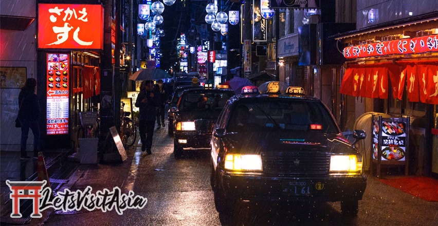 image of a taxi showing how to get to the cup noodle museum in Osaka