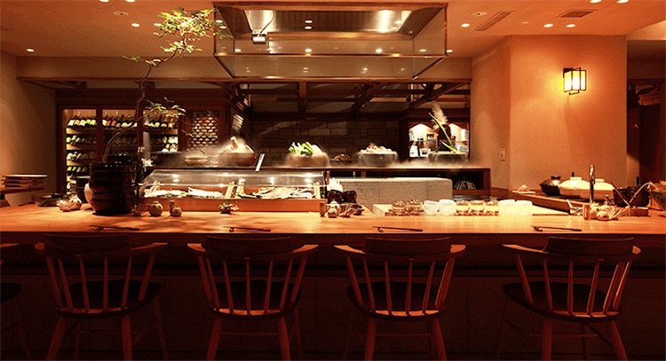 The interior to one of the best shabu shabu restaurants in Tokyo called Yasai-Ya Mei