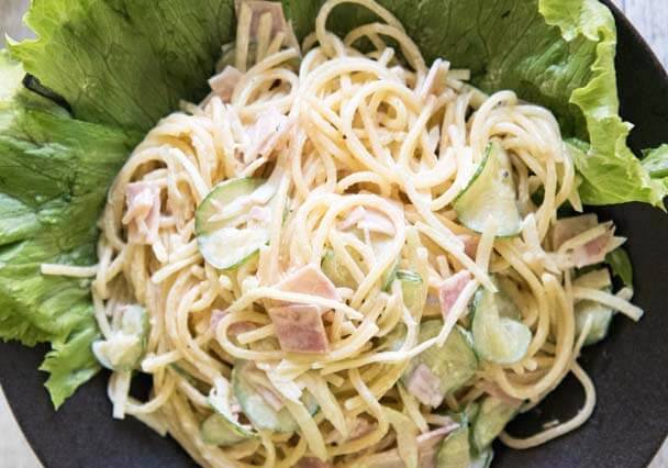 Itameshi style Japanese Spaghetti Salad